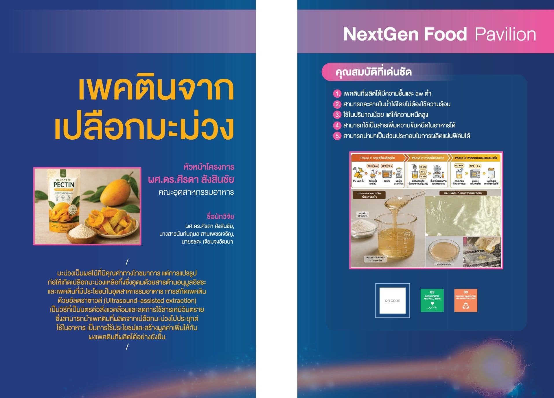การผลิตเพคตินจากเปลือกมะม่วงเพื่อประยุกต์ใช้ในอาหาร
