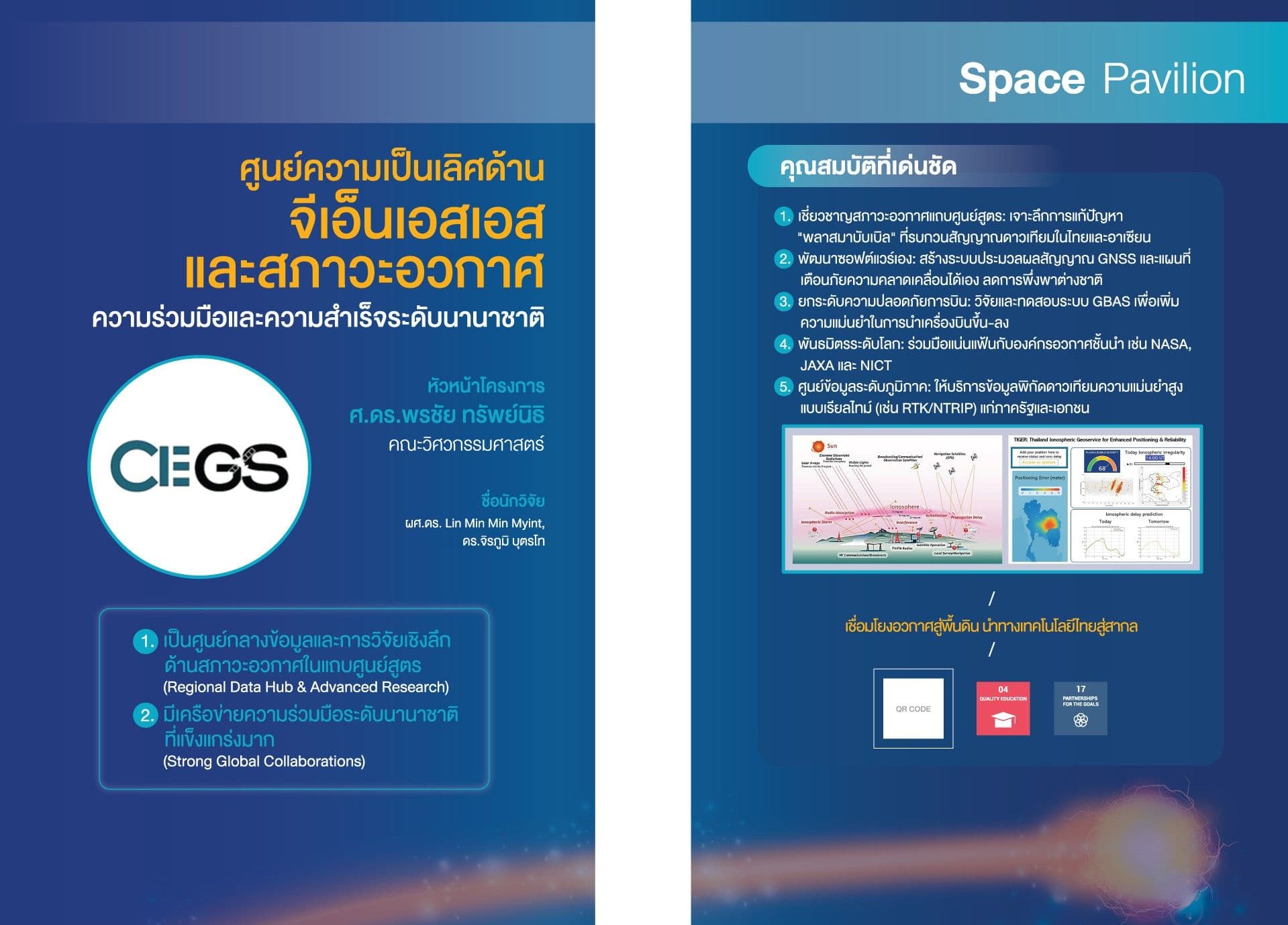 ศูนย์ความเป็นเลิศด้านจีเอ็นเอสเอสและสภาวะอวกาศ - ความร่วมมือและความสำเร็จระดับนานาชาติ